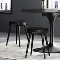 VASAGLE EKHO Collection - Dining Chairs Stools Set of 2, Upholstered Kitchen Chairs, Vanity Stools, Synthetic Leather with Stitching, Mid-Century Modern, 19-Inch Tall, Easy Assembly, Ink Black