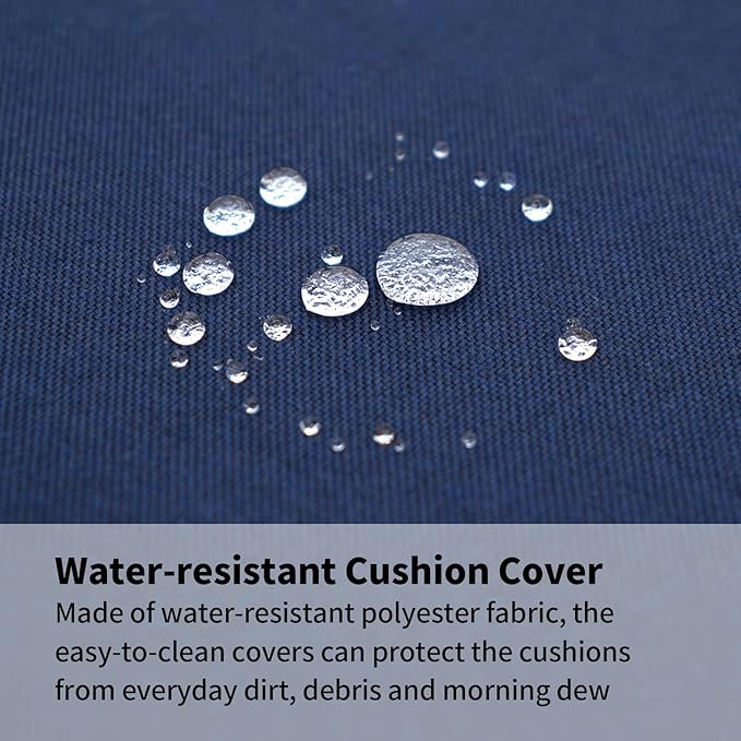 Patio Furniture Sofa Cushion Set Outdoor Living Deep Seating Cushions Thick Foam Replacement Cushion,23.6x23.6 Inch,Navy Blue