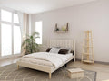 Low Profile Upholstered Platform Bed,Queen Beds with Beige(Linen)