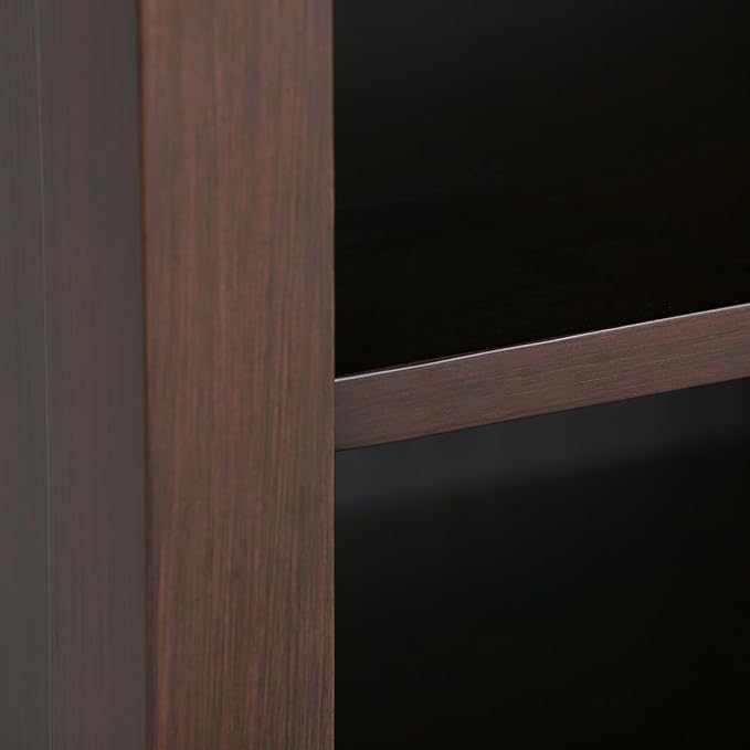 SIMPLIHOME Artisan Bedside Table - 24 inch Wide Solid Wood Nightstand Table in Russet Brown, Contemporary Bedroom Side or End Table with 1 Drawer, Open Shelf Storage and Bronze Knobs