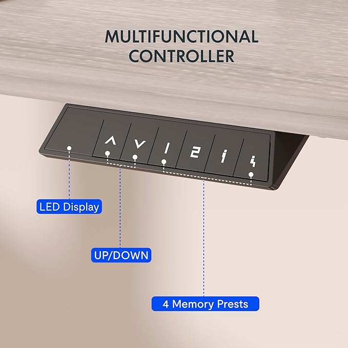 FLEXISPOT EN1 Whole Piece Standing Desk 55 x 28 Inches Stand Up Desk for Workstation and Home Office (Black Frame + Gray Wood Top, 2 Packages)