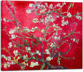 Wieco Art Large Red Almond Blossom Tree Vincent Van Gogh Paintings Reproduction Canvas Prints Wall Art for Home Decor and Wall Decor Classical Flowers Pictures Artwork