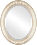 OVALCREST Oval Beveled Wall Mirror for Home Decor - Florence Style - Taupe - 32" x 26"