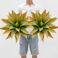 Artificial Plants Outdoor Faux Plant,Artificial Agave Faux Hostas Outdoor Uv Resistant Artificial Plants Indoor Fake Plant Artificial Agave Plant Indoor(2pcs, 28") Yellow