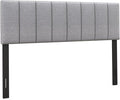 Giantex Linen Upholstered Headboard, Adjustable Width Button Tufted Headboard Only with Solid Wood Legs, Attach Frame, Modern Headboards for Queen Full Size Bed, Gray