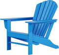 Costaelm Outdoor Adirondack Chair, HDPE Patio Chair, Weather Resistant Lawn Firepit Outside Chairs for Porch, Poolside, Garden, Backyard Deck, Pacific Blue