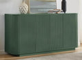 LKTART 64" Buffet Cabinet with Storage, Modern Fluted Accent Sideboard Media Console Credenza with Adjustable Shelves Pressed Spring for Kitchen Living Room,31.5" H (Green)