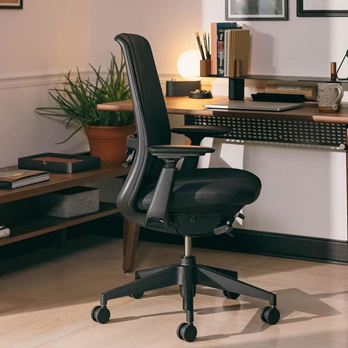 Haworth Soji Office Chair with Ergonomic Adjustments and Lumbar Support, Flexible Mesh Back (Juniper)