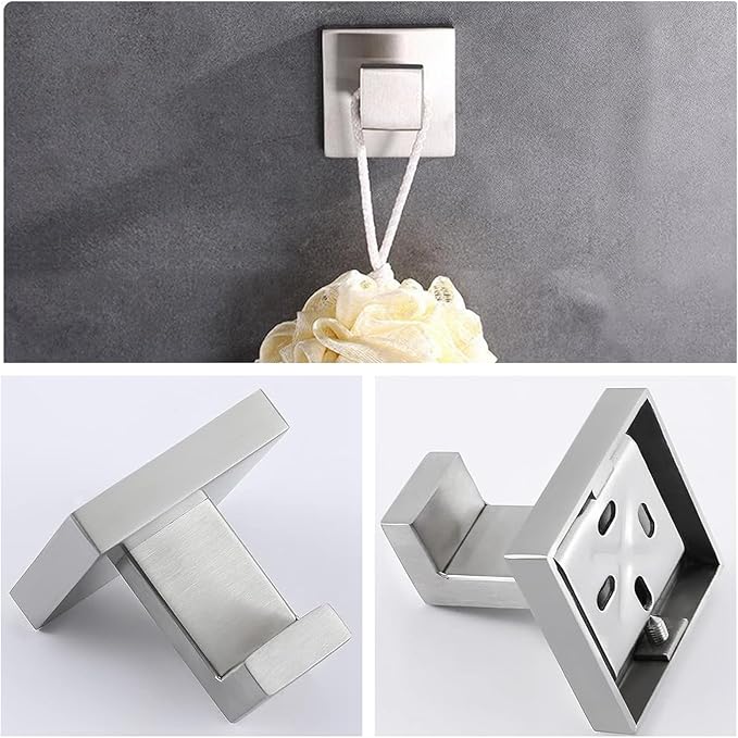 Bathroom Hardware Set Bathroom Accessories Set SUS304 Towel Bar Set Includes Towel Bar Inch+Towel Holder+Toilet Paper Holder+Towel Hook (4, Brush Nickel)