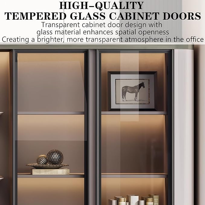 Modern L Shaped Desk, 133.9 inch Large Desk with Storage, Executive Desks for Home Office No Installation Required with Drawers and Lockable, Without Desk or Computer Chair (Filing Cabinet)