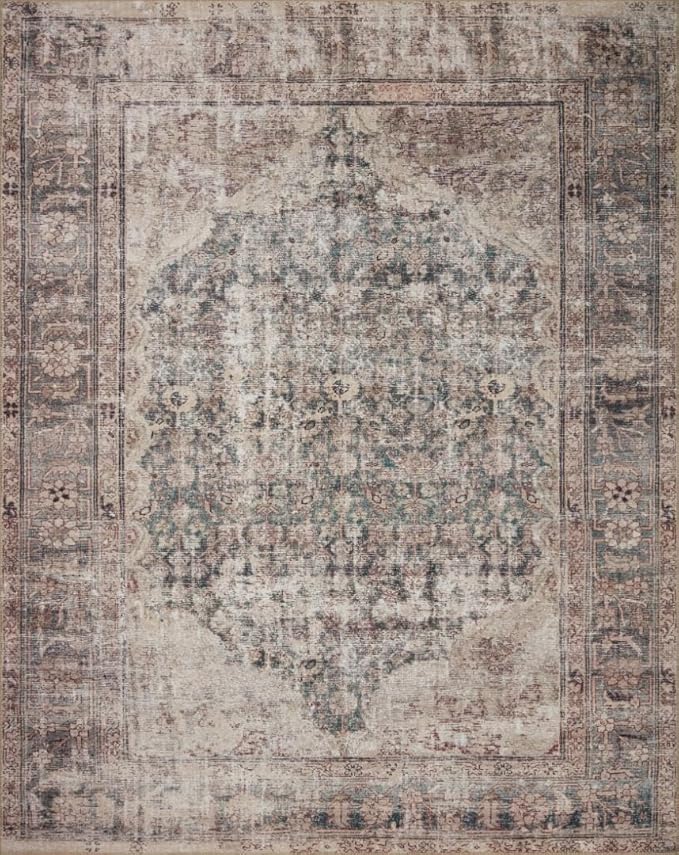 Loloi Amber Lewis Georgie Collection GER-08 Lagoon/Beige 3'-0" x 10'-0", .19" Pile Height, Runner Rug