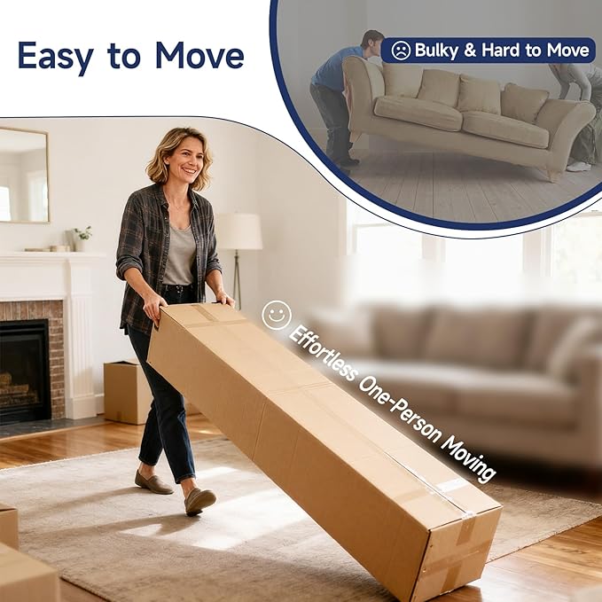 2025 New 108" Cloud Couch Sectional, Modular Sectional Sofa with L-Shaped Chaise, Deep Seat Sectional Modular Couch for Living Room, No Assembly Required (Blue, Right Facing Chaise)