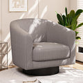 360° Swivel Accent Chairs, Modern Bucket Chair, Corduroy Barrel Armchair, Comfy Boucle Chair, Single Sofa for Living Room Bedroom. Dark Grey