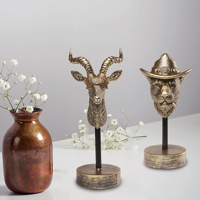 Handcrafted Resin Sculpture (Antelope)- Modern Home Decor Accent, Trending Living Room & Office Decor, Elegant Tabletop & Shelf Decor for Desk, Bookshelf, Nightstand - Unique Gift Idea