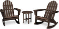 POLYWOOD Vineyard 3-Piece Adirondack Rocking Chair Set with Side Table - Premium HDPE Outdoor Furniture for Patio, Porch & Garden - Fade-Resistant All-Season Rockers - Multiple Colors Available