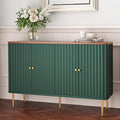 HLR Sideboard Buffet Cabinet, 48" Modern Accent Cabinet with 4 Door and Removable Shelves, Credenza with Storage for Living Room, Dinning Room, Entryway, Green