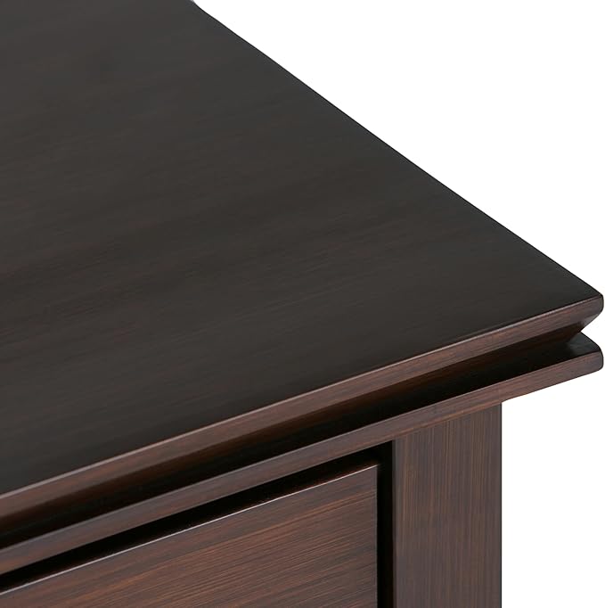 SIMPLIHOME Artisan Bedside Table - 24 inch Wide Solid Wood Nightstand Table in Russet Brown, Contemporary Bedroom Side or End Table with 1 Drawer, Open Shelf Storage and Bronze Knobs