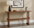 chairus 59" Long Console Table Farmhouse Narrow Sofa Table with Crossbar Solid Wood Entryway Table for Living Room/Hallway/Entrance, Walnut