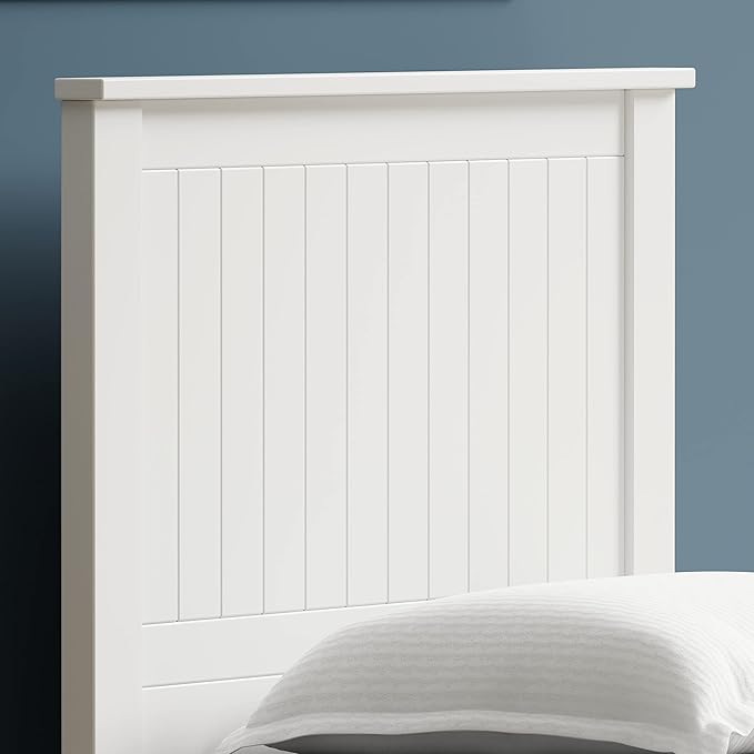 Glenwillow Home Wainscott Wood Panel Headboard in White - Twin Size