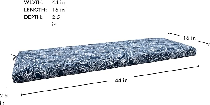 Tommy Bahama Bench Cushion, 44" X 16" X 2.5", Pacific Zaffre