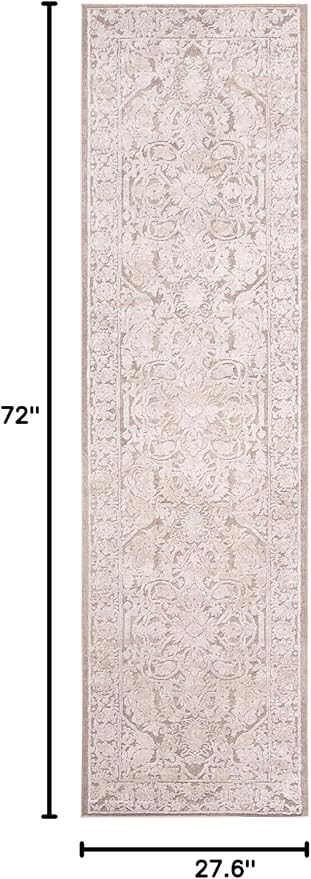SAFAVIEH Reflection Collection Runner Rug - 2'3" x 6', Beige & Cream, Non-Shedding & Easy Cleaning, Ideal for Living Room, Bedroom (RFT665A)
