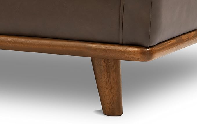 Valencia Artisan Full Leather Accent Chair 41.5” | Pure Full Italian Nappa Leather, Solid Wood Accent, Ultimate Comfort, Chocolate Brown