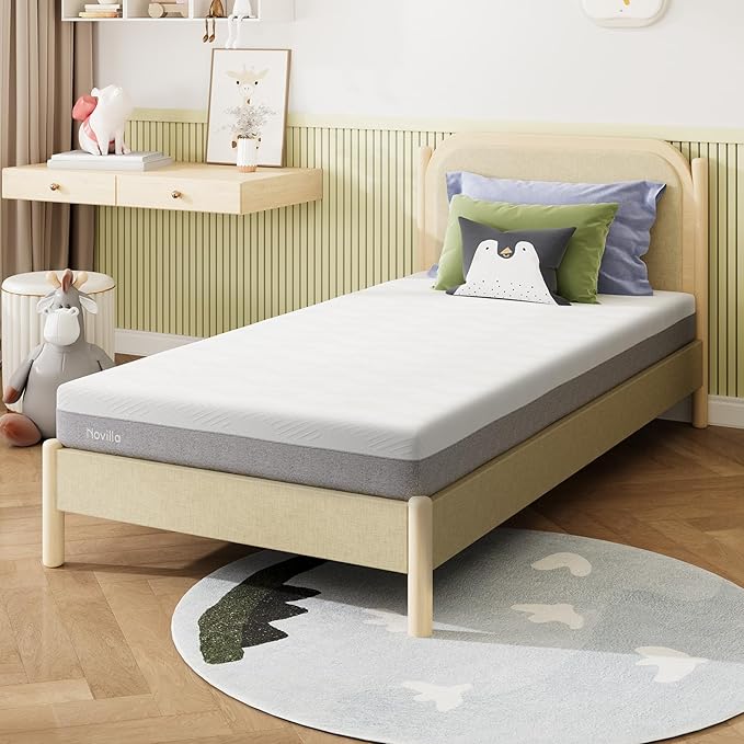 Novilla Twin Mattress, 6-Inch Gel Memory Foam Mattress for Cool Night Sleep & Pressure Relief, Medium Firm Twin Size in a Box, Bliss