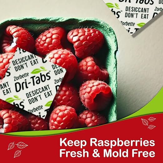 Dri-Tabs | Food-Safe Moisture Absorbers – Keep Fruits, Veggies, Snacks, Bread & More Fresher, Longer! Eco-Friendly, Plant Based Desiccant That Replaces Silica Gel Packets - 75pk (Magenta)