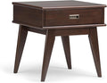 SIMPLIHOME Draper SOLID HARDWOOD 22 inch Wide Rectangle Mid Century Modern End Table in Medium Auburn Brown for the Living Room and Bedroom