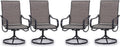 PHI VILLA Patio Swivel Dining Chairs Set of 4 Outdoor Metal Chair with Textilene Mesh Fabric, Patio Gentle Rocker Chair, Black Frame for Deck Garden