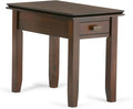 SIMPLIHOME Artisan SOLID WOOD 14 inch Wide Rectangle Transitional Narrow End Side Table in Russet Brown for the Living Room and Bedroom
