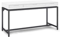 SIMPLIHOME Banting Desk - 60-Inch Wide Solid Hardwood and Metal Writing Desk in White, Modern Industrial Home Office Computer Table for Study with 2 Drawers and Flip-Down Keyboard Tray