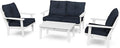 POLYWOOD® Lakeside Deep Seating Set, White/Marine Indigo