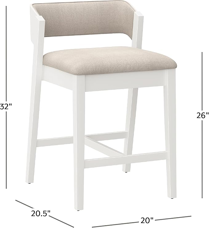 Hillsdale Dresden Wood Counter Height Stool, White