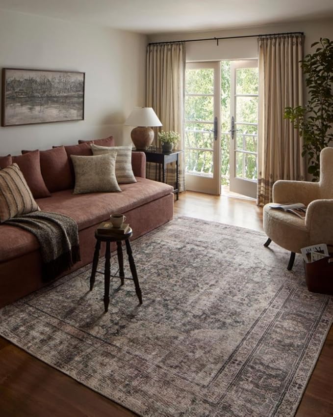 Loloi Amber Lewis Georgie Collection GER-08 Lagoon/Beige 2'-0" x 5'-0", .19" Pile Height, Accent Rug