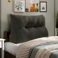 WOWMAX 85% Linen 15% Cotton Blend Headboard Pillow – Twin Size Reading Wedge Backrest for Bed, Handmade Firm Support Bolster Cushion with Removable Cover, Premium Bed Rest Pillow, Deep Gray