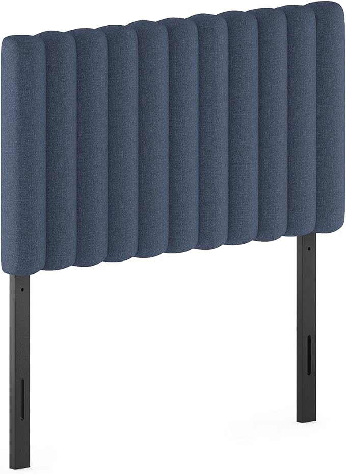 Furinno Roanne Upholstered Tufted Headboard, Twin, Denim