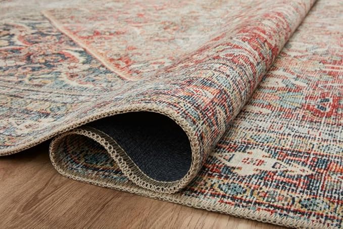 Loloi Amber Lewis Georgie Collection GER-01 Red/Navy 2'-6" x 12'-0", .19" Pile Height, Runner Rug