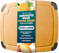 Dishwasher Safe Cutting Boards for Kitchen - Extra Large Composite Wood Cutting Board with Non-Slip Feet & Juice Groove - Thin & Lightweight Eco-Friendly Chopping Board (18" × 12", Natural)