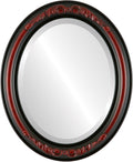 OVALCREST Oval Beveled Wall Mirror for Home Decor - Florence Style - Vintage Cherry - 44" x 34"