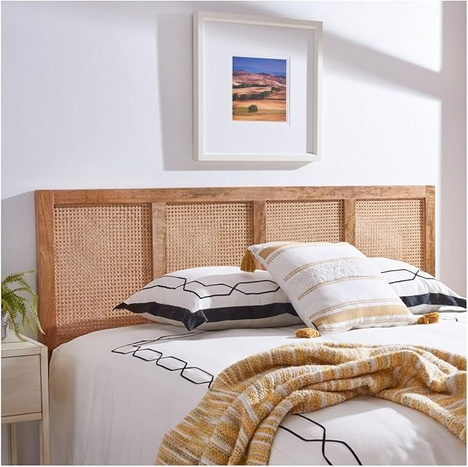 SAFAVIEH Home Collection Vienna Natural Cane King Headboard Platform