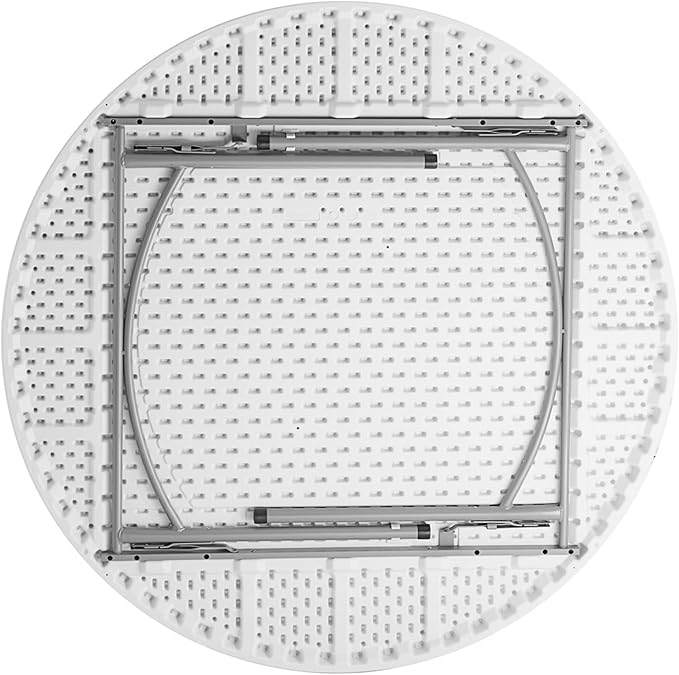 10 Pack 60" Round Granite White Plastic Folding Table - Heavy Duty Banquet, Party, Wedding Table - 5-Foot