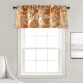 Lush Decor Dolores Light Filtering Valance Curtains Single, 52" W x 18" L Orange - Valances for Windows - Vintage Valance Floral - Coquette Decor