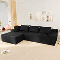 LEVELEVE 107" Cloud Sectional Couch with Deep Seat，Modern Modular Sofa with L-Shape Chaise，No Assembly Required, Upholstered Couches for Living Room Bedroom(Black,Left Facing Chaise)