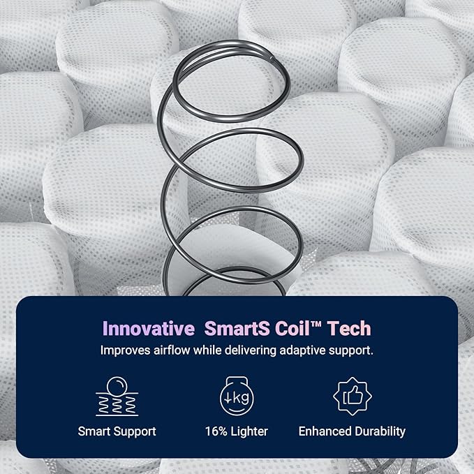 Avenco 10 Inch King Size Mattress, Hybrid Mattress with Smarts Coil™ Pocket Springs for Targeted Support and NanoGel™ Memory Foam for Cool Night Sleep & Motion Isolation, CertiPUR-US Certified