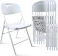 6 Pack Folding Chair, 700 lb Weight Capacity,Indoor/Outdoor Heavy Duty Foldable Chairs for Restaurants, Kitchens, Picnics, Races, Parties & Weddings. (6, White)