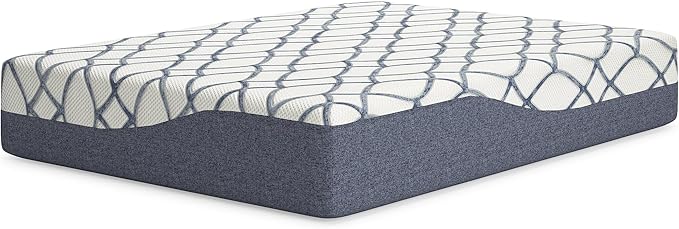 Signature Design by Ashley 14 Inch Chime Elite 2.0 Ultra Plush Green Tea Memory Foam Mattress for Cool Sleep and Pressure Relief, Queen, Fiberglass Free, Mattress In A Box