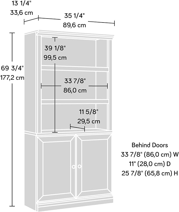 Sauder Miscellaneous Storage Bookcase With Doors/ book shelf, Select Cherry finish