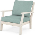 Martha Stewart by POLYWOOD® Chinoiserie Deep Seating Chair in Sand/Glacier Spa