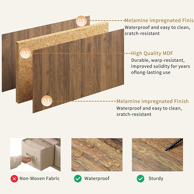 9 Drawer Dresser for Bedroom with Deep Drawers, 63" Wide Wood Dresser, Large Floor Chest of Drawers, Modern Long TV Stand, Mid Century Storage Cabinet Side Table, Natural